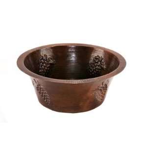  16 Round Copper Bar Sink with Grapes in Oil Rubbed Bronze 