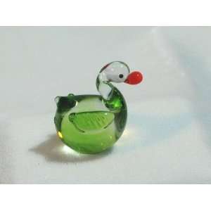  Collectibles Crystal Figurines Green Duck 