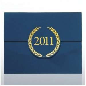  Foil Stamped Certificate Folder   Laurels   2011   Blue 