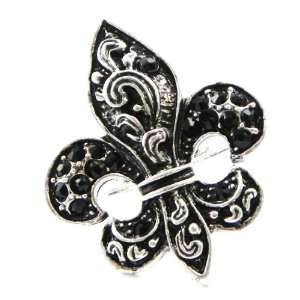  Ring french touch Fleur De Lys black silvery. Jewelry