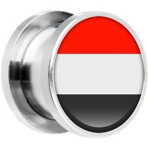  18mm Stainless Steel Yemen Flag Saddle Plug Jewelry