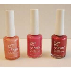 Love My Nails Nail Polish Trio Set in Raspberry, Tropical Fruit and 