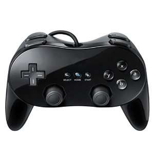    Black Generic Classic Controller Pro for Nintendo Wii Electronics