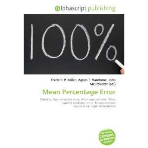  Mean Percentage Error (9786133703230) Books