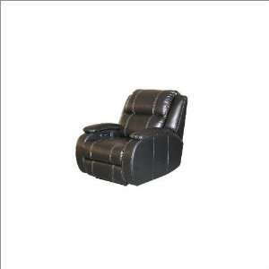   at Home Power Recliner with Shiatsu Massage in Contrast Stiched Black