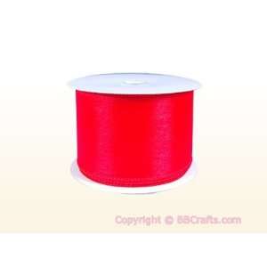 com Organza Ribbon Thick Wire Edge 25 Yards 2 1/2 inch 25 Yards, Red 