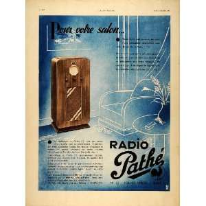   French Ad Radio Pathe No. 72 Cabinet Lithograph   Original Print Ad