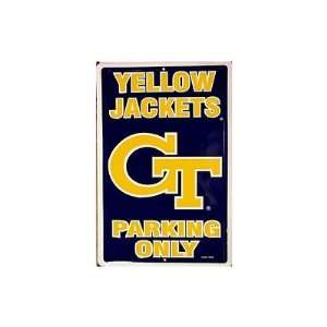 Georgia Tech Yellow Jacket Fans Parking Only NCAA Tin Sign  