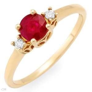 New Ring With 0.65Ctw Precious Stones   Genuine Diamonds And Ruby 
