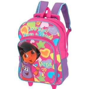  Dora the Explorer Girls Pink Large Rolling Backpack Toys & Games