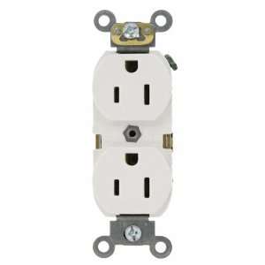   Receptacle, Straight Blade, Self Grounding, Contractor Pack, White