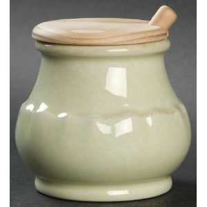 Casafina Impressions Celadon (Green) Mustard Jar & Lid 