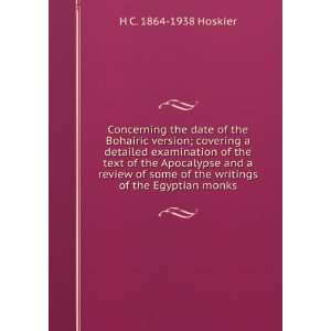  the date of the Bohairic version; covering a detailed examination 