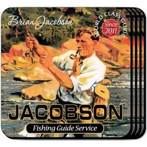  Wedding Favors Fishing Guide Personalized Coaster Set 
