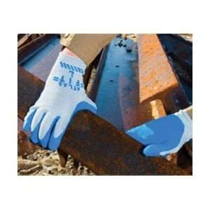   Fit 300 Natural Rubber Palm Coated Work Gloves   Size 7 Blue   300 07