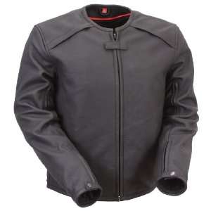  Mens First Racing Armored Black Leather Motorcycle Jacket 
