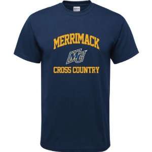  Merrimack Warriors Navy Youth Cross Country Arch T Shirt 
