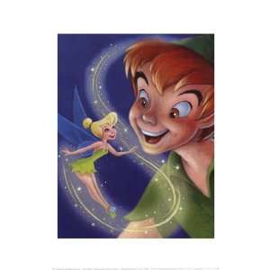 Tinker Bell and Peter Pan   A Touch of Magic by Walt Disney 11x14 