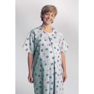 Medline Mothers Gown   Swirls on Blue Print, Demure Cloth   Qty of 12 