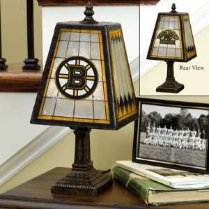Boston Bruins Art Glass Table Lamp Memorabilia.  Sports 