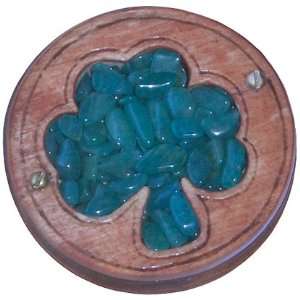  Magic Unique Gemstone and Wooden Amulet Good Luck Clover 