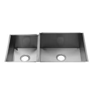   Stainless Steel Double Bowl Kitchen Sink with Flat Sink Bottom Home