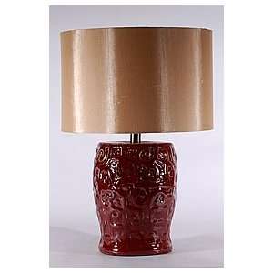  Parson Carved Red Pottery Table Lamp