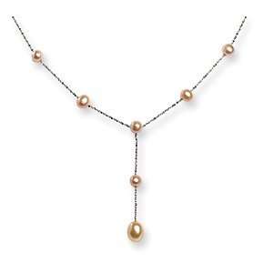  17 inch Sterling Silver Freshwater Cultured Peach Pearl 