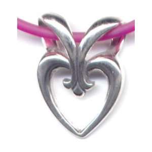   Fuschia Heart Slide Necklace Sterling Silver Jewelry 