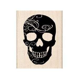   Rubber Stamp   Skull With Flourishes Arts, Crafts & Sewing