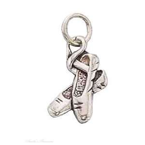  Sterling Silver Ballerina Pointe Shoes Charm Jewelry
