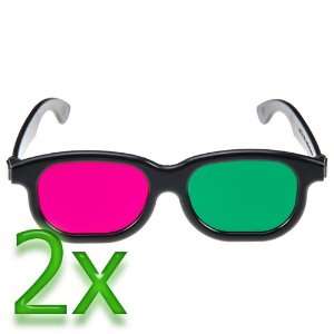  GTMax 2x 3D Magenta/Green Glasses Basic Square for watching 3D 