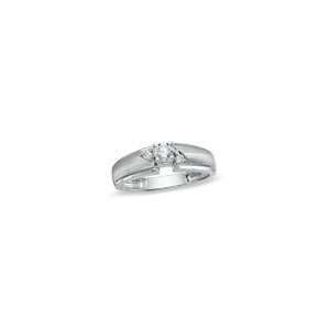  ZALES Diamond Slant Engagement Ring in 14K White Gold 1/5 