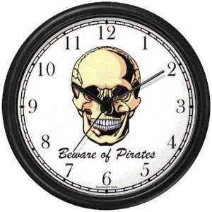  Pirate Skull   Pirate Theme Wall Clock by WatchBuddy 