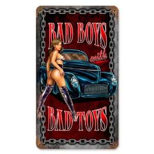  Bad Boys with Toys Automotive Vintage Metal Sign   Garage 