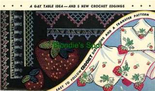 168 Vtg Crochet Edgings & Strawberries for Linens 1950s  