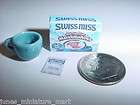 Dollhouse Miniature Hot Chocolate Mix Box, Mug, Packet Set #1 Blue