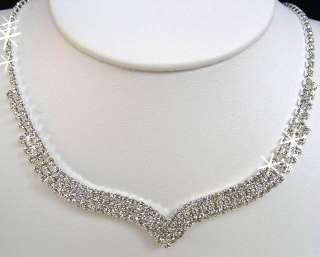 Bridal NECKLACE EARRINGS SET COSTUME Prom JEWELRY N1X48  