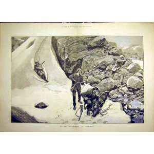  1885 Norway Reindeer Hunt Woodville Mountain Snow