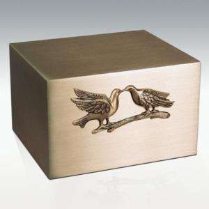 True Love Bronze Cube Companion Cremation Urn with  