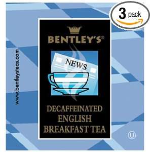 Bentleys Finest Tea Decaffeinated English Breakfast Black Tea Box, 50 