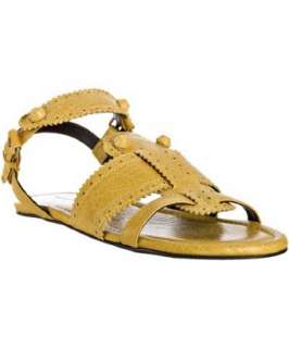 Balenciaga yellow pinked leather ankle strap sandals   up to 