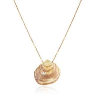 Sigal Gerber Cote DAzur Small Brown Diamond Shell Pendant Necklace 