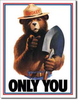 Smokey The Bear Only You Rec Game Dorm Room Tin Sign  