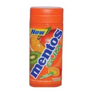 Mentos Sugar Free Chewing Gum   Tropical Flavor 15 Piece (Pack of 10)