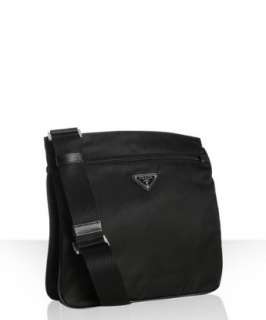 Prada black nylon pocket messenger bag  