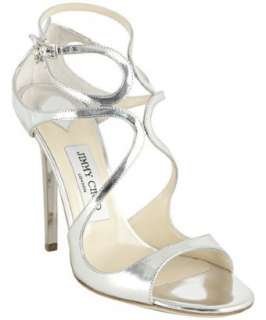 Jimmy Choo silver mirrored leather Lance sandals   