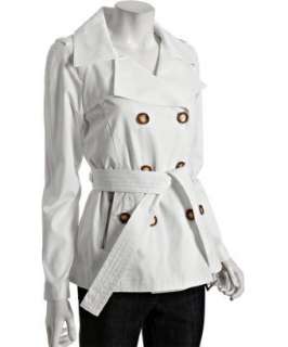 MICHAEL Michael Kors white cotton blend short belted trench   