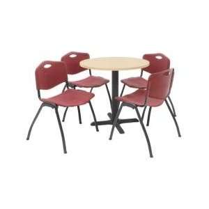  30 Inch Round Table and 4 M Stack Chairs Set   TBR30BESC47 