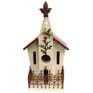  Holly Garden Church Folk Art Inspired Birdhouse Table 